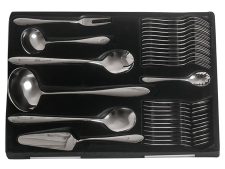 Sztućce Gerpol Mona 68 sztuk dla 12 osób nierdzewne eleganckie zestaw w walizce neseserze komplet ze stali 18/10