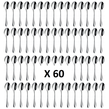 Sztućce AMEFA Felicia 60 łyżeczka do herbaty komplet dla 60 OSÓB gastronomiczne do restauracji kawiarni z wzorem fali bez niklu