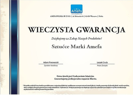 Amefa sztućce Bologna zestaw 4 obiadowe komplet na 1 OSOBĘ nierdzewne tanie ekonomiczne z wzorem bez niklu 18/0