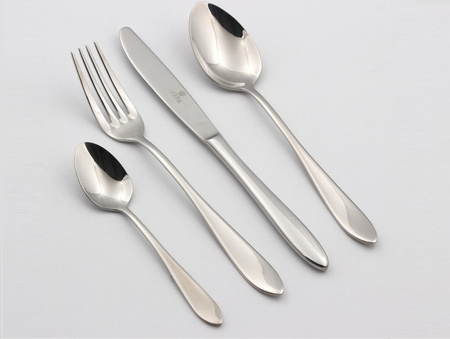 Sztućce Gerpol Mona 68 sztuk dla 12 osób nierdzewne eleganckie zestaw w walizce neseserze komplet ze stali 18/10