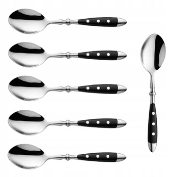 Amefa sztućce Country vintage zestaw 6 łyżeczki do herbaty deserów kawy dla 6 osób czarne stal 18/0 w wiejskim stylu