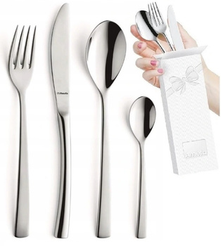 Sztućce Amefa Aurora zestaw 24 elementy komplet dla 6 osób nowoczesne sztućce bez wzoru do zmywarki 18/10