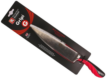 Amefa Richardson Shieffield nóż kuchenny GRIPI siekacz szefa kuchni uniwersalny do warzyw wędlin mięsa 20 cm czerwony