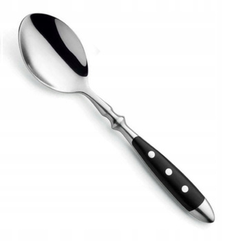 Amefa sztućce Country vintage 1 łyżka obiadowa stołowa do zupy czarna z nitami stal 18/0 w wiejskim stylu