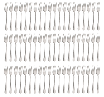 AMEFA BOLOGNA sztućce 60 widelec stołowy obiadowy ze stali nierdzewnej bez niklu z wzorem komplet dla 60 OSÓB do gastronomii baru restauracji
