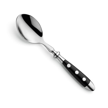Amefa sztućce Country vintage 1 łyżeczka do herbaty deserów kawy czarna z nitami stal 18/0 w wiejskim stylu