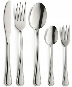 AMEFA BOLOGNA 600 tanie sztućce nierdzewne zestaw dla 120 OSÓB obiadowe z WIDELCZYKAMI do ciasta komplet do gastronomii restauracji baru