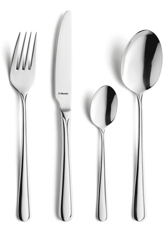 Sztućce Amefa Astoria zestaw 24 obiadowe komplet dla 6 OSÓB nierdzewne eleganckie klasyczne z wzorem bez niklu 18/0