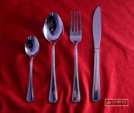 Amefa sztućce Bologna zestaw 4 obiadowe komplet na 1 OSOBĘ nierdzewne tanie ekonomiczne z wzorem bez niklu 18/0