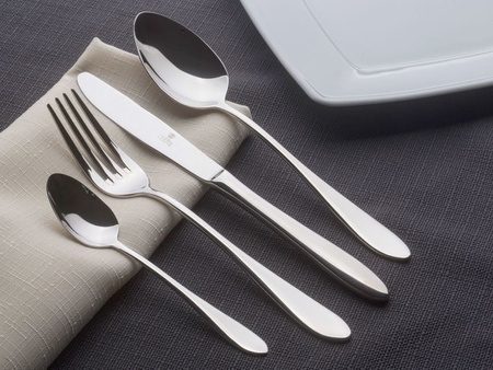 Sztućce Gerpol Mona 68 sztuk dla 12 osób nierdzewne eleganckie zestaw w walizce neseserze komplet ze stali 18/10