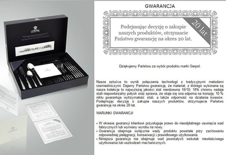 Sztućce Gerpol Mona 68 sztuk dla 12 osób nierdzewne eleganckie zestaw w walizce neseserze komplet ze stali 18/10