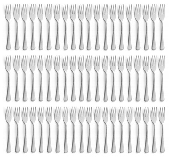 AMEFA sztućće Bologna sztućce 60 sztuk widelczyk do ciasta tortu deserów bez niklu z wzorem komplet dla 60 OSÓB do gastronomii restauracji baru