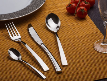 Sztućce Amefa Aurora zestaw 240 sztuk komplet na 60 OSÓB nowoczesne bez wzoru komplet do zmywarki